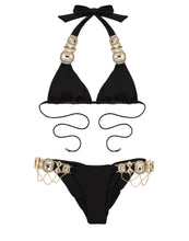 Load image into Gallery viewer, Jazmin Halter Neck Black Bikini
