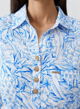Load image into Gallery viewer, Layla Pineapples Midi Belted Shirt Dress
