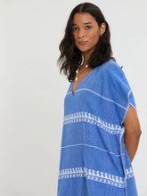 Load image into Gallery viewer, Dalila V Neck Kaftan in Tebibi Blue
