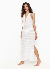 Load image into Gallery viewer, Maddie White Lace Up Crochet Long Dress
