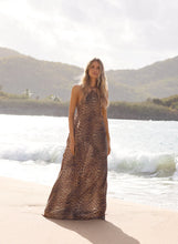Load image into Gallery viewer, Sage Cheetah Maxi Chiffon Dress
