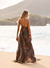Load image into Gallery viewer, Sage Cheetah Maxi Chiffon Dress
