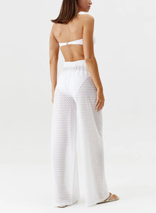 Sienna White Crochet Trousers