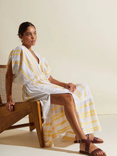 Load image into Gallery viewer, Abeda Sunshine Yellow Plunge Neck Dress
