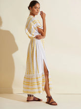 Load image into Gallery viewer, Abeda Sunshine Yellow Plunge Neck Dress
