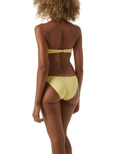 Load image into Gallery viewer, Alba Yellow Textured V Bandeau Bikini
