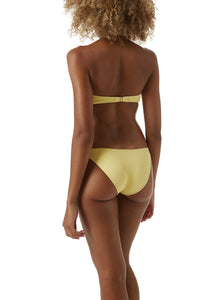 Alba Yellow Textured V Bandeau Bikini
