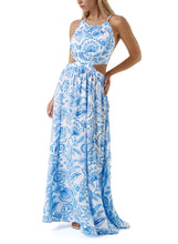 Load image into Gallery viewer, Arabella Ceramic Cut Out Sides Halter-Neck Maxi Dress
