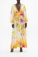 Load image into Gallery viewer, How Does Your Garden Grow Long Dress With Blouson Sleeve
