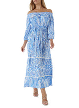 Load image into Gallery viewer, Eclipse Aztec Blue Dress
