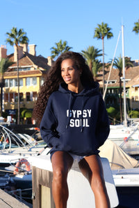 Unisex Gypsy Soul French Navy Organic Cotton Hoodie