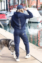 Load image into Gallery viewer, Unisex Navy Chakra Zip Up Hoodie
