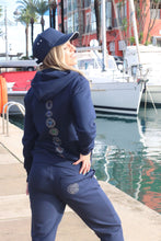 Load image into Gallery viewer, Unisex Navy Chakra Zip Up Hoodie
