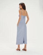 Load image into Gallery viewer, Isadora Detail Blue Denim Long Dress
