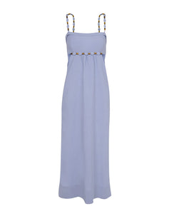 Isadora Detail Blue Denim Long Dress