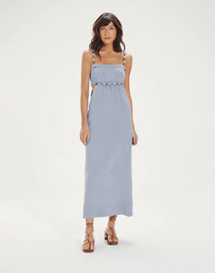 Isadora Detail Blue Denim Long Dress