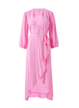Load image into Gallery viewer, Taylor Pink Wrap Midi Dress
