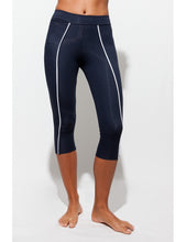 Load image into Gallery viewer, Navy/White Cropped Leggings
